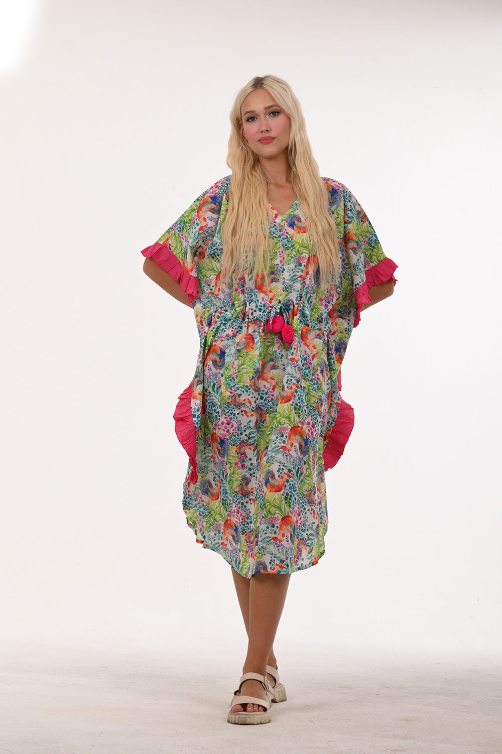 Ruffled Long Coverup