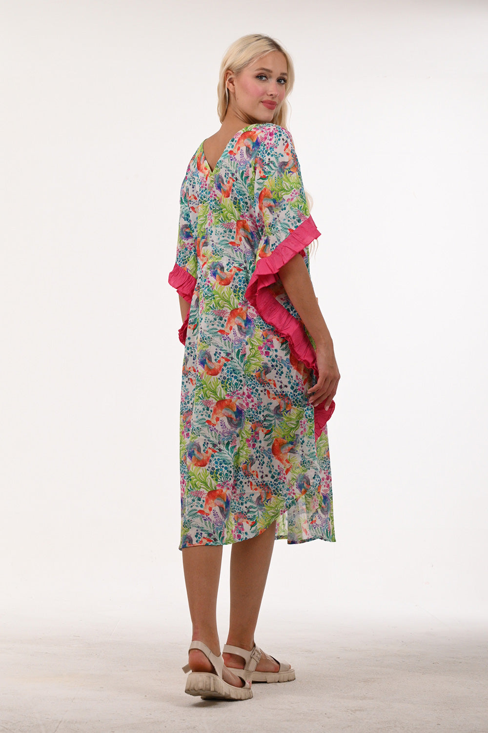 Ruffled Long Coverup