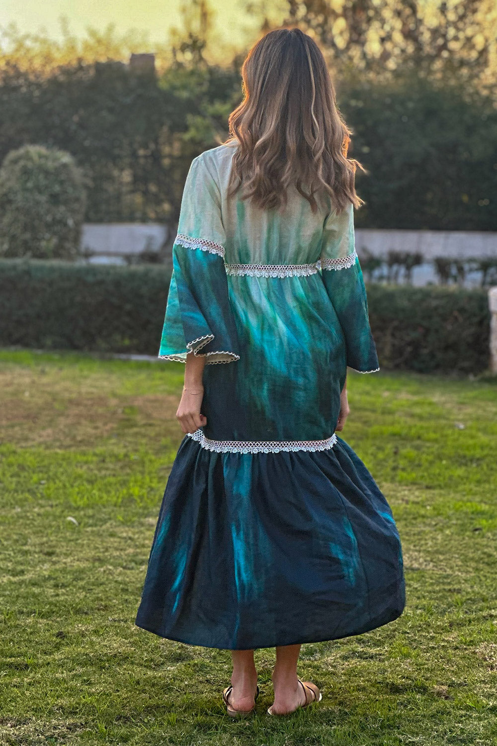 Tie Dye Linen Long Dress