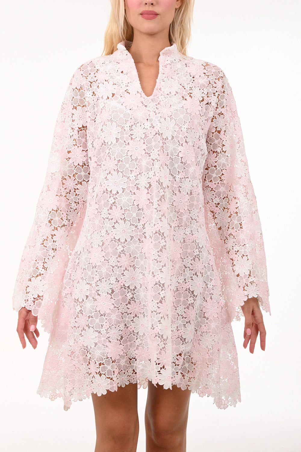 Lace Flower Short Dress