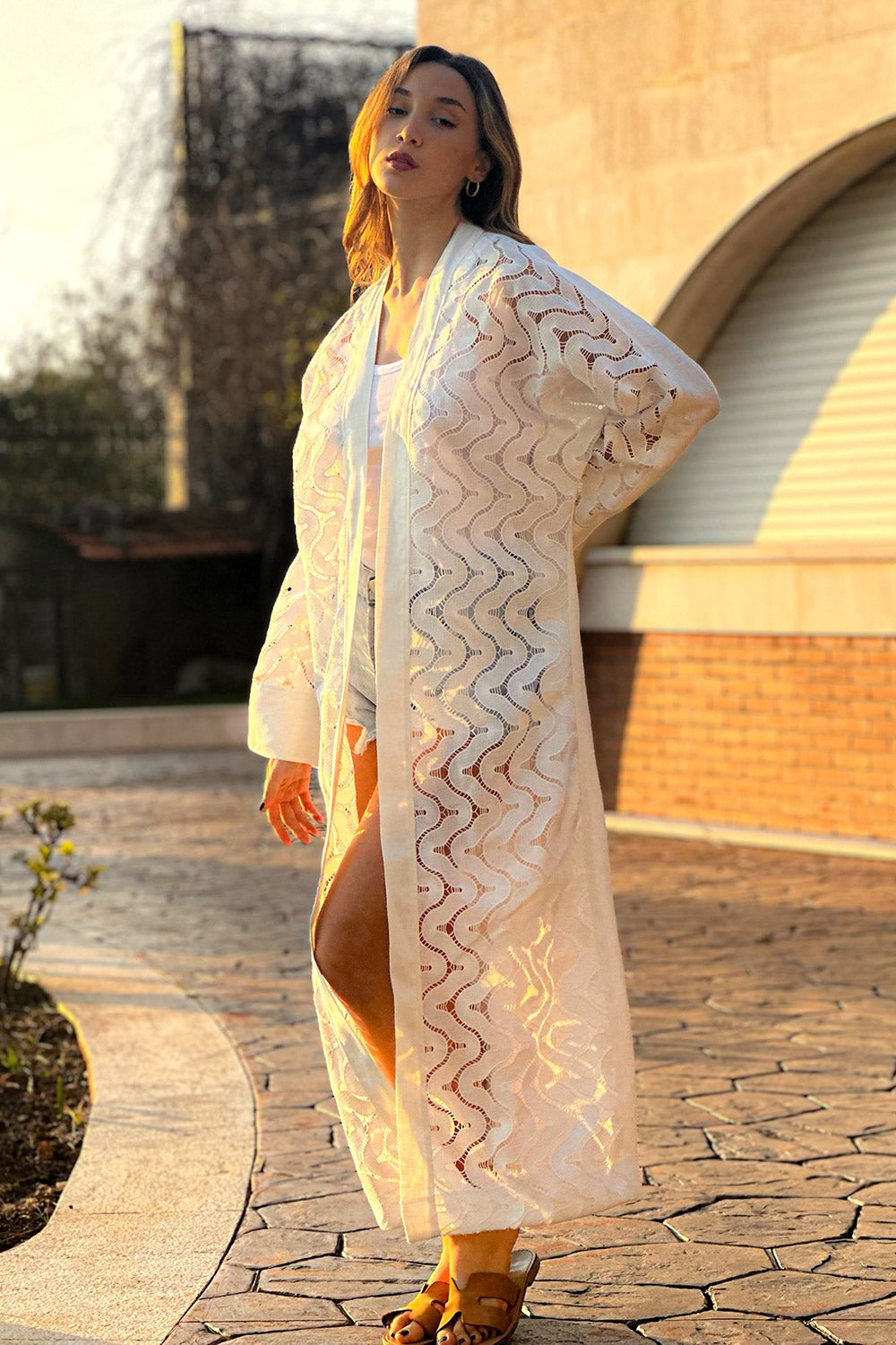 Front Lace Kimono