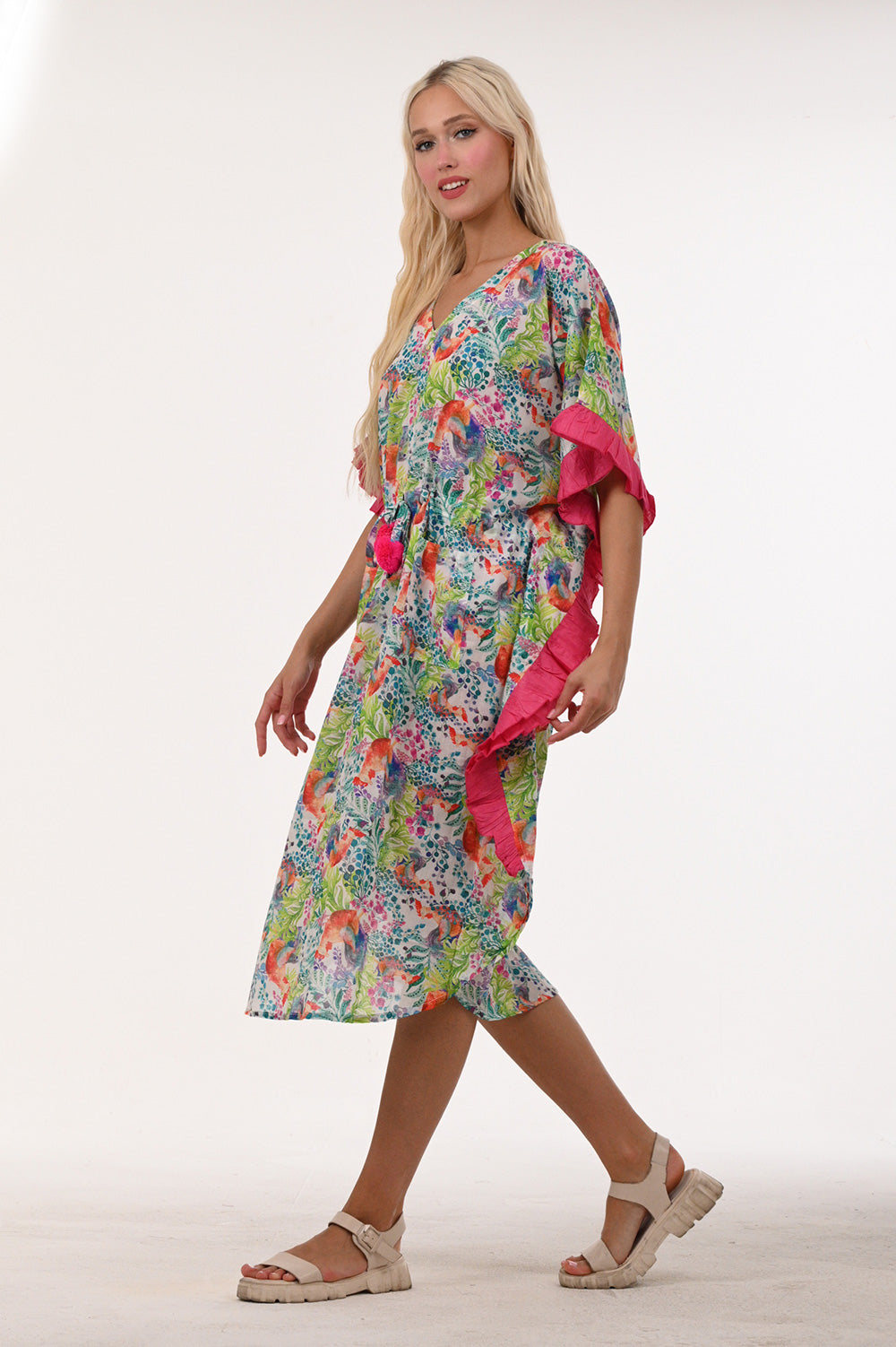 Ruffled Long Coverup