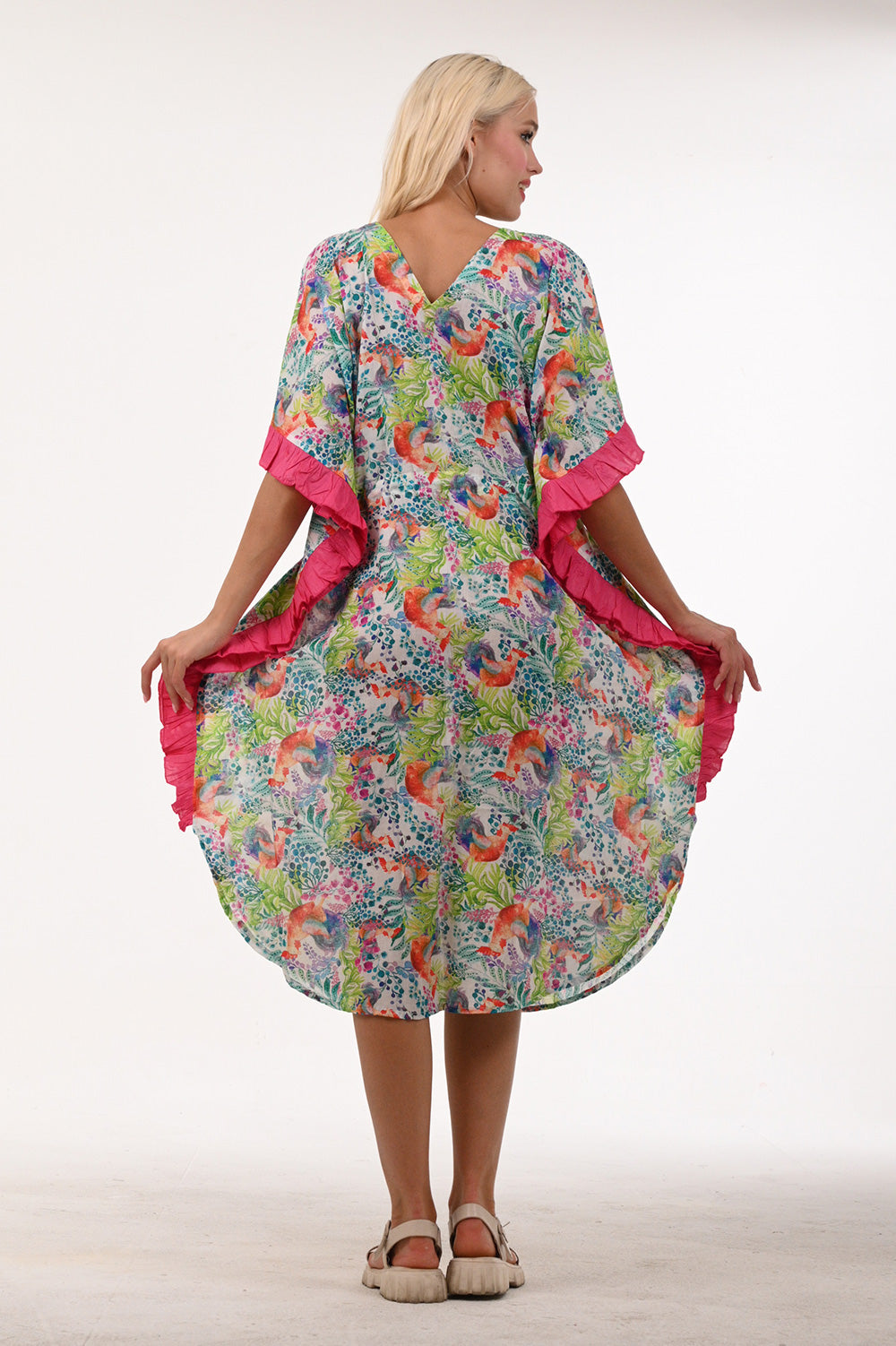 Ruffled Long Coverup