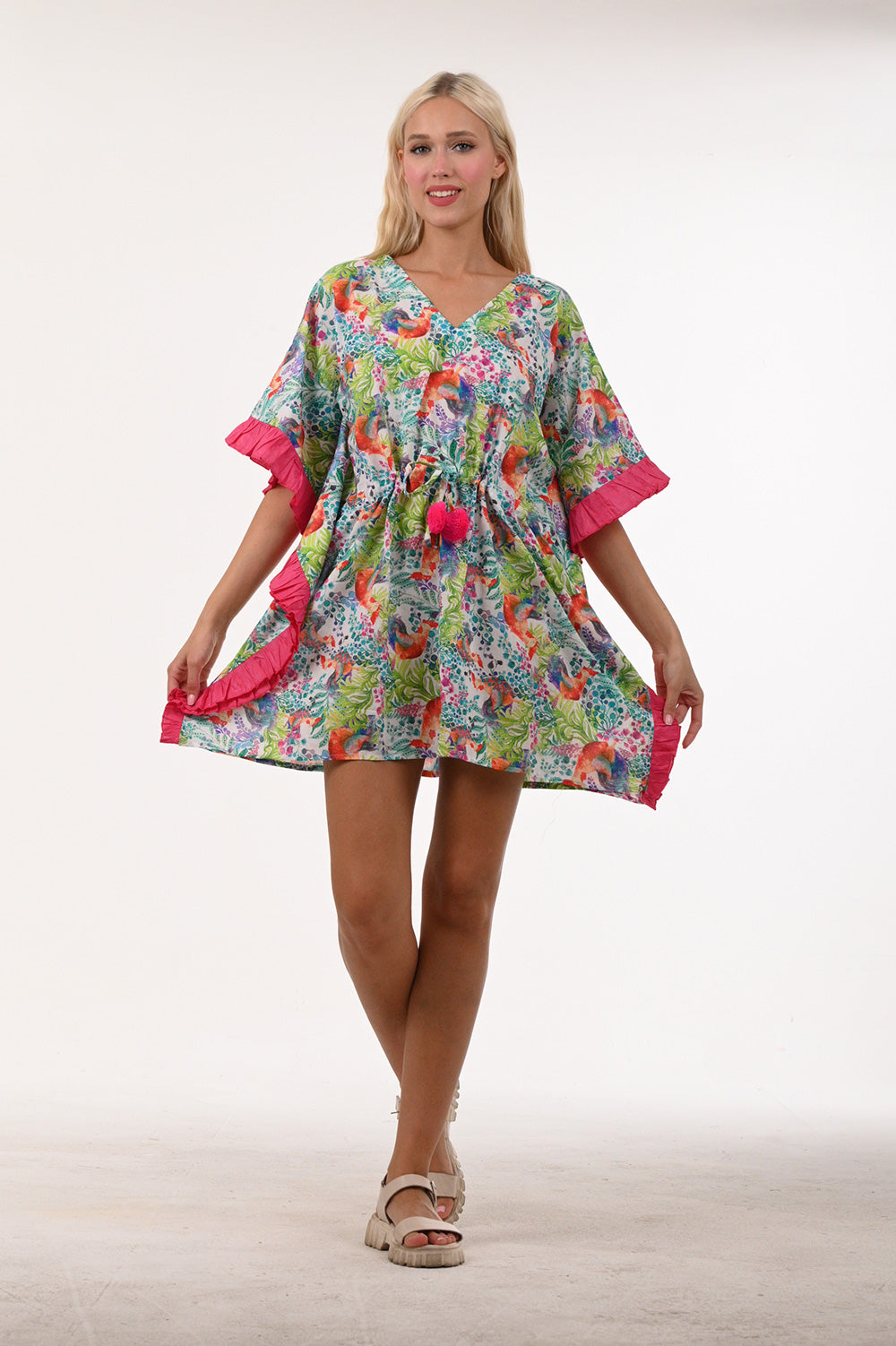 Ruffled Short Coverup