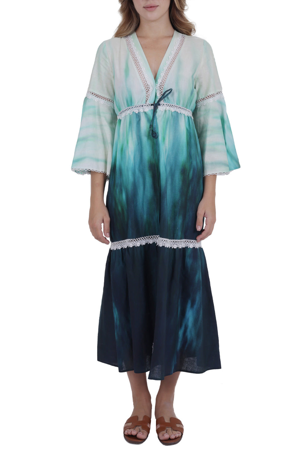 Tie Dye Linen Long Dress