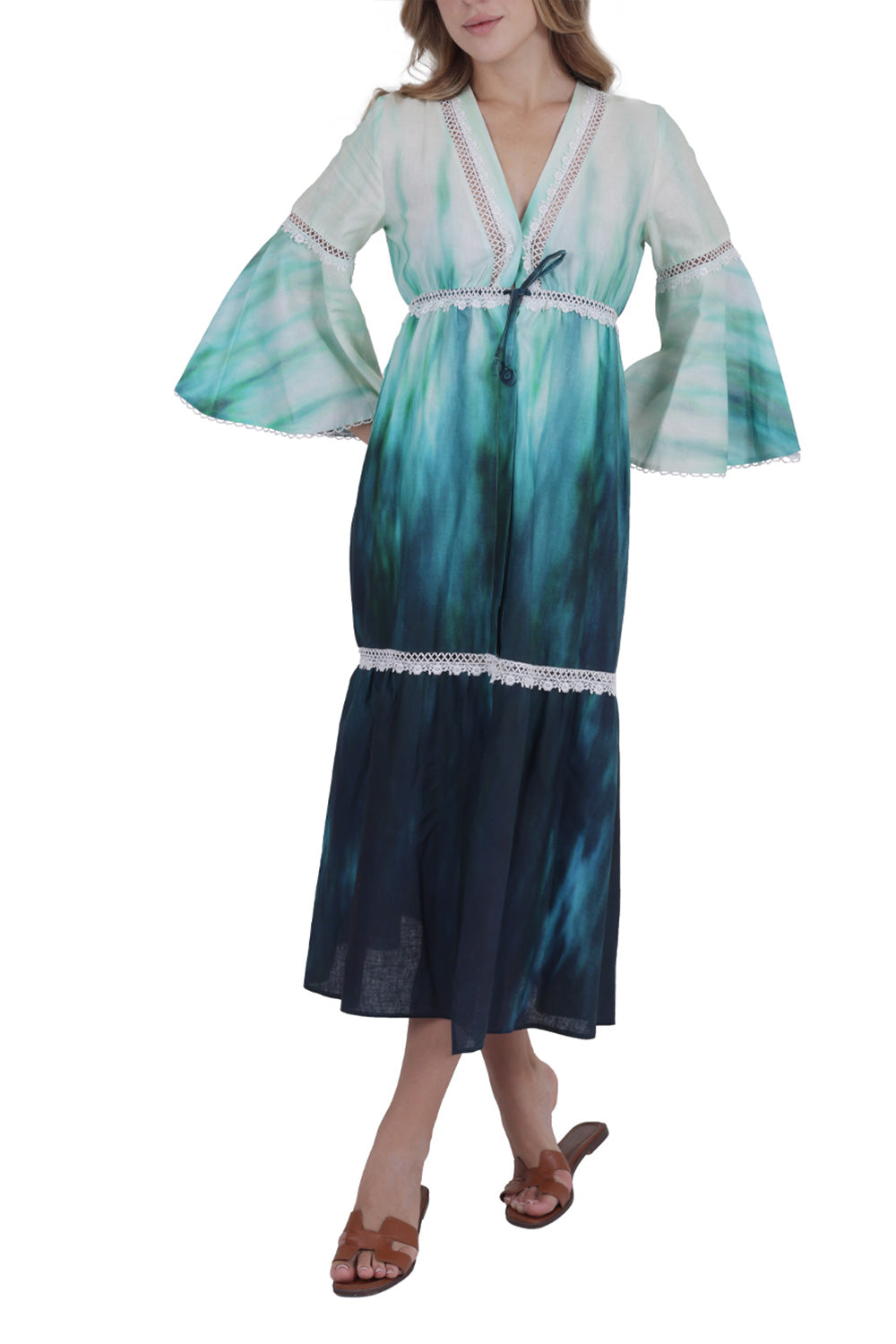 Tie Dye Linen Long Dress