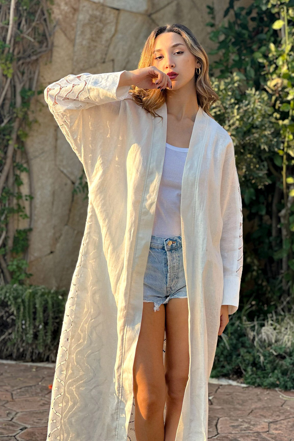 Back Lace Kimono