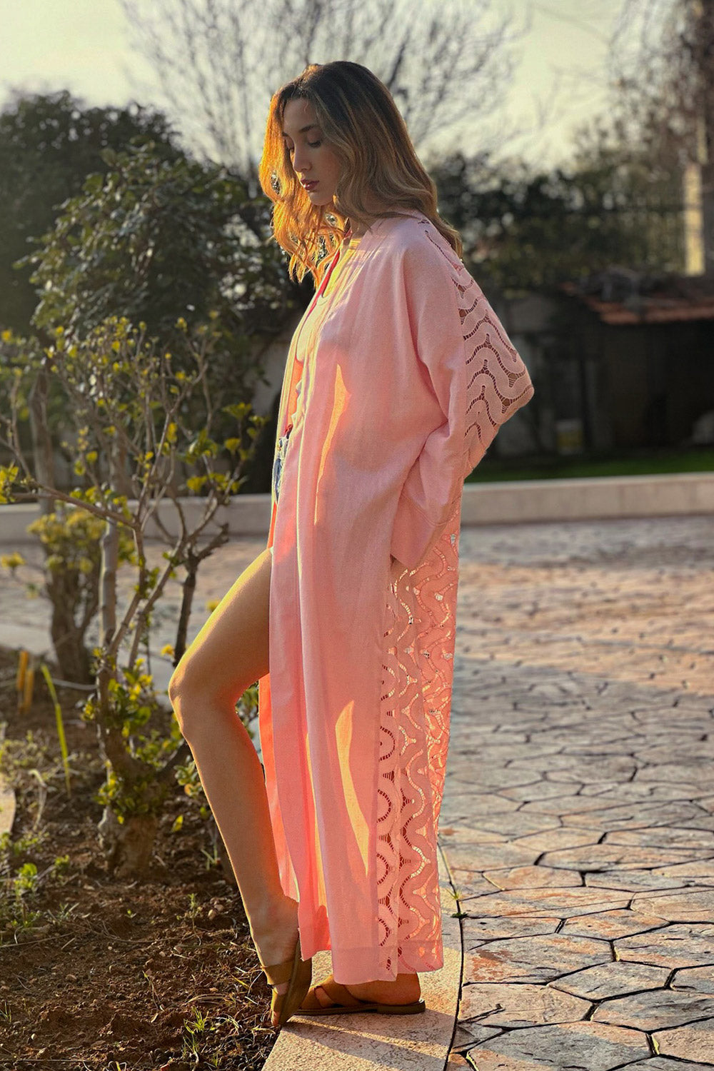 Back Lace Kimono